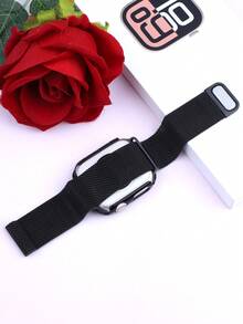 兼容 表带和表壳：时尚、柔软、透气、可调节。采用圆形编织不锈钢磁吸表带和二合一防摔防刮钢化玻璃 PC 表壳。兼容 Series Ultra、11/10/9/8/7/6/5/4/SE 以及 40/41/42/44/45/46/49 毫米表带和表壳。米兰式表带和简约表壳，佩戴舒适。 - 黑色 - 查看 5