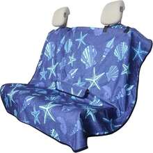 LoyaGour Back Seat Cover For Car Trucks Van SUV,Waterproof Rear Bench Towel Seat Covers For Dogs And Kids,Automotive Backseat Protector (Conch Shells Starfish) - MàuJ - Xem 1