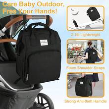 Diaper Bag Backpack, Multifunctional Baby Changing Bag With Baby Carrier And Insulated Bottle Pocket, Large Capacity Diaper Backpack For Boys And Girls, Waterproof And Stylish - Tặng kèm ô che nắng + thuốc chống côn trùng - Xem 6