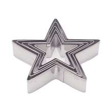 5pcs/Set Star Tower Cookie Cutter Set, Christmas DIY, Sizes: 2", 2.3", 2.7", 3", 3.5", Stainless Steel Star Shaped Cookie Molds For Pastry, Cookies And Dough Cutting