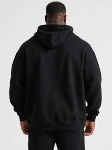 هودي أسود قابل للتخصيص بسحاب للأحجام الكبيرة، أضف أنماطك المفضلة وخطوطك لإنشاء ملابسك الشخصية المخصصة، كما يمكن تخصيصه للعائلة والأصدقاء. أنت تبدو رائعًا بالفعل! - الأسود - مشاهدة 2