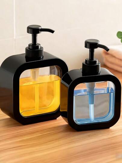 1pc Transparent Refillable Pump Bottle For Hand Wash, Perfume, Lotion, Dish Soap, Shower Gel, Travel Size Dispenser With Pump For Bathroom