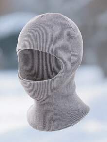 1pc Kids Boys 1-8Y Solid Color Knitted Balaclava Hat, Warm Soft Protective Cute Casual Dual Pom Pom Knit Beanie Suitable For Outdoor, Daily Use In Autumn/Winter - 1PC - View 14