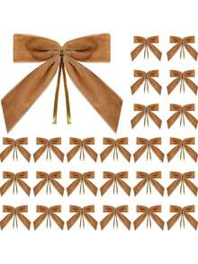 12/24 pièces Petits nœuds de Noël en velours Ornement mignon et doux Décorations de Noël Convient pour sapin de Noël, couronne, emballage cadeau, artisanat DIY, mariage, fête, sacs à friandises, décoration de la maison, décorations de Noël, décoration de chambre d'hiver