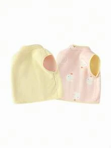 Balabala 2pcs Girls Reversible Vest, Unisex Fleece Jacket For Autumn/Winter - Red Hue - View 6