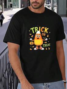 [Free Shipping]Men'S Plus Size Halloween T-Shirt - Trick Or Treat Candy Corn Graphic Tee - Black With Orange Pumpkin - Big & Tall Sizes - Lightweight Summer Shirt For Halloween Parties & Casual Attire - Funny Candy Corn Design,Nightmare Before Christmas,Christmas,Halloween Costumes,Funny T Shirts,Summer Outfits,Thanksgiving Day,Men Graphic Tees,Streetwear Men,Freedom Shirt,Halloween Costumes For Men,Christmas,Funny Shirt,Graphic Tee,Vintage,Street Fashion, Sporty Casual, All Season, Y2K Clothing, Christmas, Gift For Boyfriend,Printed & Shipped In USA - Black - View 1
