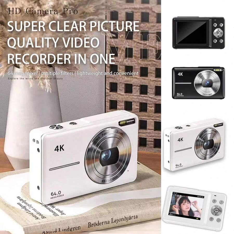 自动对焦 6400万像素 4K 人脸检测 2.4英寸 18倍变焦 可充电电池 袖珍影院数码紧凑型摄像机 - 彩色 - 查看 1
