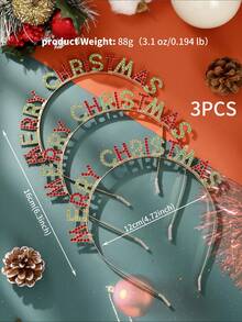 1 buc/3 buc/6 buc bentițe de Crăciun pentru femei, bentiță de Crăciun fericit, coroană cu stras, accesorii de păr pentru petrecere de vacanță, adulți, fete, cerc de păr, bentiță de păr pentru femei, accesorii de păr