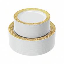 50/25/10/2 قطعة أطباق ذهبية مجوفة، أطباق سلطة، أطباق كيك وحلويات، أطباق فاكهة، أدوات مائدة للحفلات، مناسبة لحفلات العطلات، أعياد الميلاد، الزفاف، هدايا عيد الميلاد، هدايا رأس السنة،