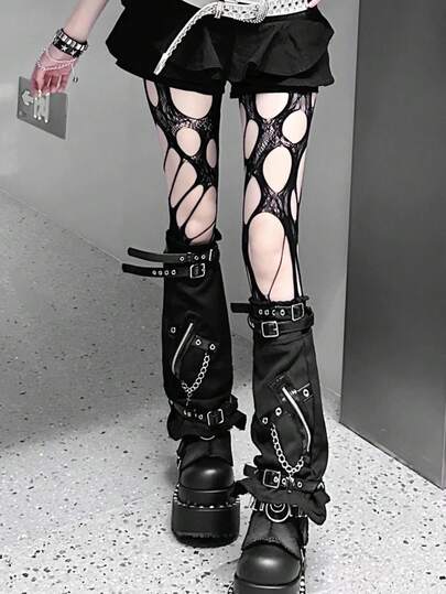 1 para asymetrycznych, ażurowych skarpetek z siateczki w kolorze róży, długie, sięgające do kolan skarpetki z podwiązkami, skarpetki z wycięciami, odpowiednie na codzienne imprezy, spotkania i letnie wyjścia