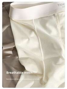 4 Packs Men's Flatfoot Underwear With Ice Silk, High-End Luxury Mesh Pore-Padded Breathable Four-Cornered Long Leg Pants