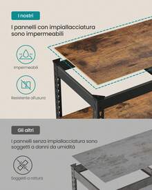 Scaffalatura a 5 Ripiani, Scaffale Portaoggetti, Montaggio Senza Bulloni, Ripiani Regolabili, 30 x 75 x 150 cm, Portante 875 kg, per Studio Cucina Garage, Marrone Vintage - Marrone retrò - Visualizzare 2