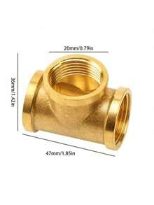 Brass T-Type G1/2 Threaded Connector - Corrosion Resistant Faucet, Shower And Irrigation System Accessories, Suitable For Hydraulic, Pneumatic, And Piping Systems - Industrial Pipe Fittings, Universal For Europe And America