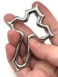 1 móc khóa hình thánh giá Y2K, kiểu thánh giá tôn giáo cổ điển, quà tặng EDC, thích hợp cho bố, bạn bè, nam giới, cắm trại, leo núi, hoạt động ngoài trời. - Bạc - Xem 5