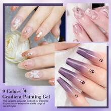 LIMEGIRL 免洗凝胶指甲套装，4 种颜色白色黑色粉色裸色渐变指甲油套装，免洗凝胶法式指甲美甲无需擦拭浸泡 UV DIY 艺术家居沙龙 - 彩色 - 查看 7