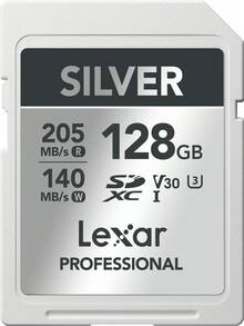 Thẻ SD Lexar, Thẻ nhớ máy ảnh, Thẻ lưu trữ máy ảnh DSLR 4K tốc độ cao, Dòng SilverPlus, BẠC 128GB, Tốc độ đọc 205MB/giây, Tốc độ ghi 140MB/giây, Thẻ SD - Bạc - Xem 13