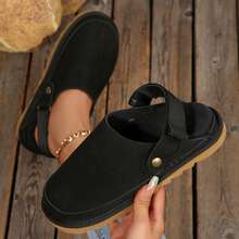 Fashion Clogs Slippers Casual Non Slip Sandals Adjustable Comfort Mules For Women Flat Shoes Outdoor Walking Travel Summer - 黑色 - 查看 4