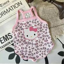 Sanrio Chaleco de gato de seda de hielo ligero de verano, anti-desprendimiento, transpirable, ropa fresca para mascotas, vestido con tirantes