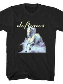 Rock Band Men Printing Tshirts Women Clothes Casual Short Sleeve Comfortable T-Shirt Unisex Streetwear Graphic Tees Top - 黑色2 - 查看 1