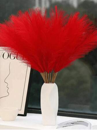 40個 人工パンパスグラス、高さ54cm。フワフワのシルク製人工パンパスグラスの花。ボヘミアンスタイルの装飾品。ホーム、リビング、キッチン、ウェディング、花瓶、寝室、部屋、ガーデンの装飾に適しています。バックトゥースクール、ルームデコ、スクールサプライ、フェイクプランツ