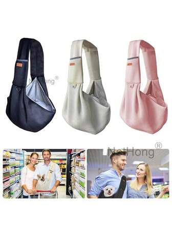 Bolso de transporte para mascotas NetHong, bolso bandolera para perros y gatos, bolso de transporte para cachorros con correa ajustable de algodón suave, bolso de transporte para perros con bolsillo para viajes y uso al aire libre