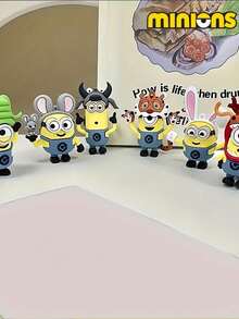 Minions 1 Pack/12 Sets Minions 12 Chinese Zodiac Series Keychains Cute Cartoon Doll Pendants PVC Soft Rubber Material Creative DIY Decorations Suitable For Family, Colleagues, Sisters, Girlfriends, Holiday Gifts, Party Gifts