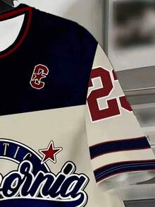 Plus Size Men's Short Sleeve T-Shirt, Sports Jersey #23, Casual Summer Wear