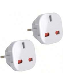 1pc Black Travel Adapter For Uk To Eu, Type C, E, F Plug Adaptor, Universal Power Adapter For Uk To Europe Travel