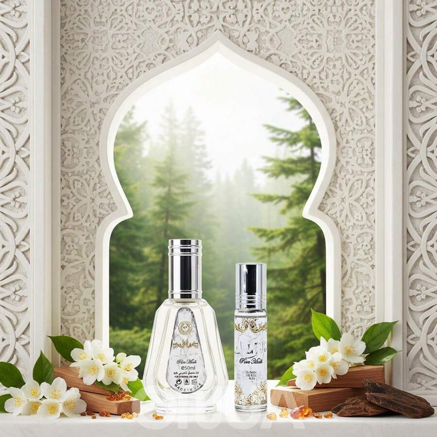 Lattafa - Pure Musk 50ml Eau De Parfum & Roll On Musc Pure Musk 10ml - Floral Woody Musk - View 1