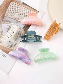 1pc Medium 8.8cm/3.46in Candy Color Hair Clip, High Quality Elegant Hair Claw Hair Accessory, Suitable For Daily, Casual, Outfit Matching Winter Hair Clutch Elegant Claw Clips