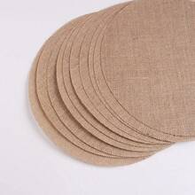 10/12/24/30 Stück runde Leinen-/Juteuntersetzer, Topflappen, hitzebeständige Tischsets für Küche und Esszimmer, Hochzeitsdekoration, Heimdekoration, geeignet für Hochzeit, Geburtstag, Familientreffen, Restaurantdekoration, grobe Leinenuntersetzer im Herbststil, verhindern Verschütten oder Kratzer auf der Tischoberfläche, können für Basteln und Dekorationen verwendet werden