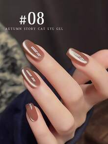 MISS SHAKA 10ml Autumn Story Ice Transparent Pink Red Gold Blue Brown Glass Bead Cat's Eye Gel Nail Polish 2025 Autumn Winter Nails Y2K Nails Popular Whitening Mirror Moonlight Porcelain White Cat's Eye Nail Salon Home Diy Nail Art Nail Supplies Christmas Nails