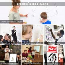 Pizarra Blanca Adhesiva, MTQ Pizarra de PVC Pegatinas con 1 Rotulador Borrable Gratuito, Tablero Blanco Papel Pizarra Impermeable Flexible Pegatina para Escuela Oficina Hogar etc. (60 * 200CM) - negro - Ver 4