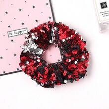 1pc Oversized Shiny Sequin Scrunchie Hair Accessory, Elegant Women Headwear ,Hair Ties ,Scrunchy Hair Ties ,Beauty