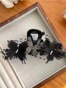 1pc Multilayer Mesh Butterfly Hair Clamp, Elegant Personalized Hair Clip For Bun Hairstyle, New Hair Accessory For Women Hair Claws Claw Clips Hair Clips Hair Jaw Clip Hair Clamps Hair Clutch Hair Catcher Clip Fall Winter Hair Accessories For Women For Vacation Outfits Woman