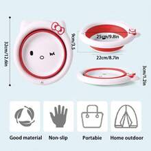 Sanrio 1PC Sanrio Hello Kitty Foldable Washbasin - Made Of PP Material, Lightweight And Easy To Store; Suitable For Use In Homes, Kitchens, Dormitories, Camping, And Outdoor Travel, Etc. Perfect Christmas Gift.