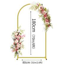 TAIMASI 3 Set Metal Arch Backdrop Stand, Golden Wedding Arch Stand Set Of 3(7.2Ft+6.6Ft +6Ft),  Stable Wedding Arch Frame For Wedding Birthday Party Shower Ceremony Graduation Decoration Helloween Christmas  | Durable Metal Stand, Wedding Decorations Supplies - 金色 - 查看 12