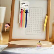 A Set Of 3 Silicone Bookmarks, Automatic Page Turning, Simple Style Pictographic Pen Holder, Memory Bookmark Record, Book Cover And Accessories Reading Tools, Multi-Function Reading Notebook Clip