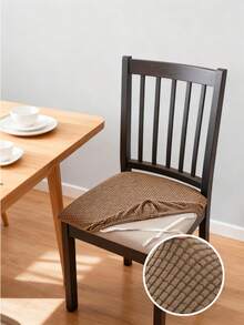 1 pieza Funda de asiento de silla de jacquard gruesa, funda de silla elástica desmontable y antideslizante para sala de estar, restaurante, cocina