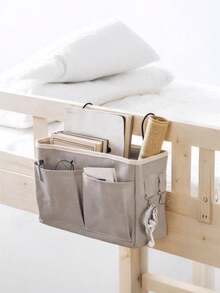 Milania Hanging Storage Organizer Bag - Multi-Pocket Bedside Hanging Basket For Phone, Books, Snacks - Fabric Dorm Room Clutter Organizer With Handles, Space Saving Storage Solution For Bedroom, College, Bunk Bed