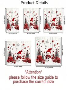 1/3/4pcs Snowflake Snowman Christmas Shower Curtain Bathroom Set ,Waterproof And Wear-Resistant Accessories,With 12 Hooks - Includes Toilet Seat Cover, Bath Mats, And Rugs - Non-Slip Polyester Fabric - Washable - Perfect For Holiday Decor,Home/Bedroom/House/Western Decor, - Multicolor - View 5