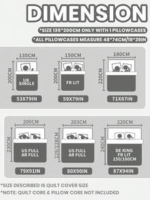 2/3件套黑色纯色被套套装，舒适透气，触感柔软，简约风格，抗起球，家用纺织品，黑色被套套装（不含被芯），适用于单人床、双人床、大号床、特大号床，四季皆宜，时尚装饰被套套装，适用于卧室、宿舍，可机洗，房间装饰，通过Oeko-Tex认证 - 黑色 - 查看 4