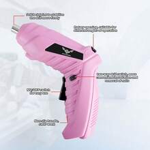 Różowy USB akumulatorowy składany mini śrubokręt elektryczny, wiertarka bezprzewodowa domowe projekty DIY