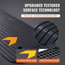 Upgraded Rubber Threshold Ramp, 1.5 Inch Height Wheelchair Ramp Doorway, Natural Curb Ramp With 33069 Lbs Rated Load Capacity, Non-Slip Textured Surface Rubber Curb Ramp For Wheelchair And Scooter, Black - 1.5英寸 - 查看 4