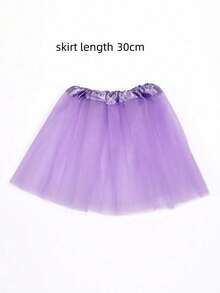 1 Piece 30cm Tutu, Mesh Princess Fluffy Skirt, Cosplay Skirt, Ballet Tutu Skirt, Birthday Party Cosplay Dress, Gauze Skirt, Halloween, Young Girl Solid Color Tutu Skirt, Mesh Fabric, Suitable For Casual And Stage Performance