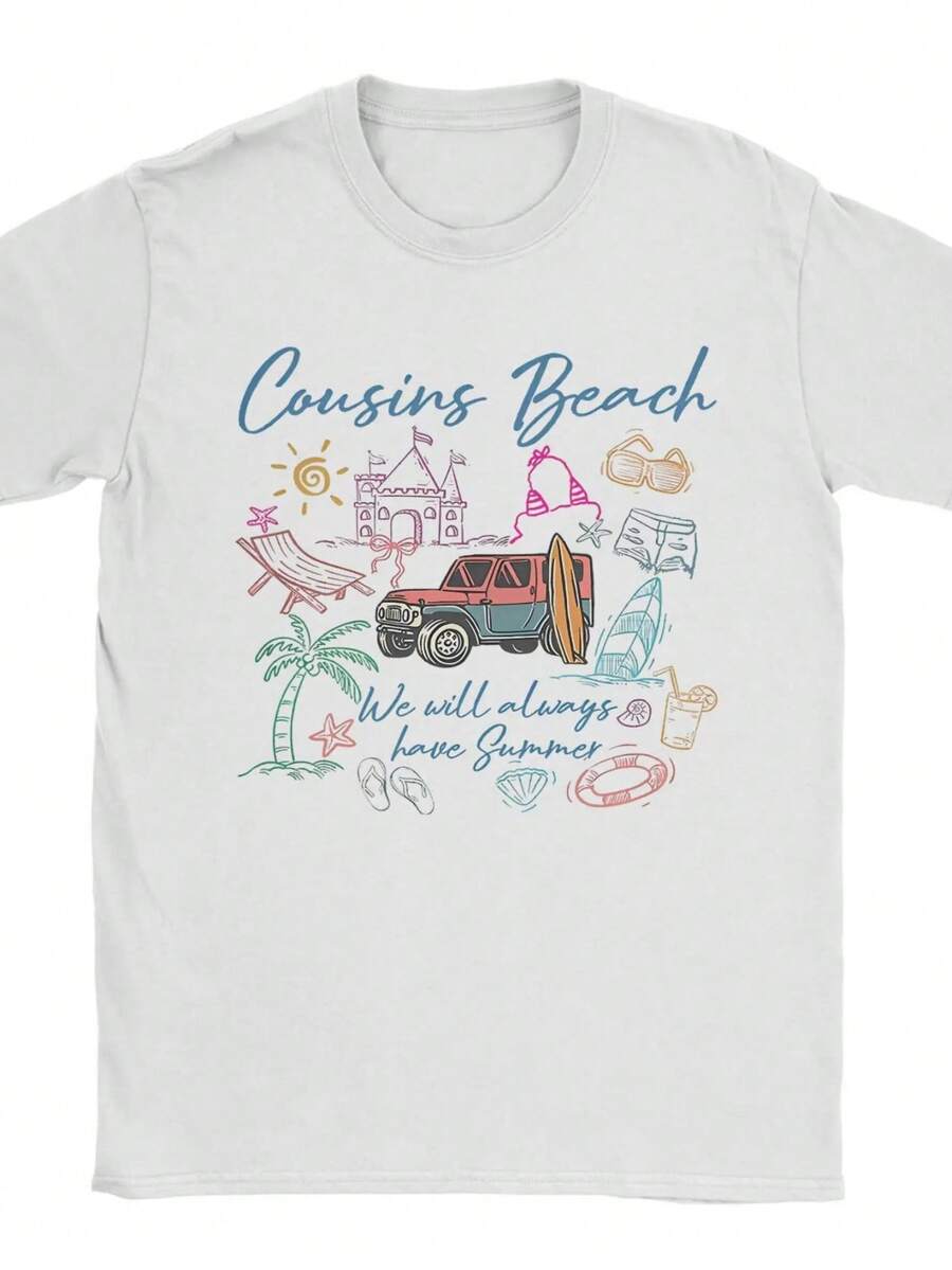Men Summer I Turned Pretty Cousins Beach T Shirt Always Have Summer Tops Novelty Short Sleeve Round Neck Tee Shirt Adult T-Shirt. - Trắng 1 - Xem 1