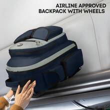 NEW YORK XPRESS 2 In 1 Carry On Travel Backpack 20" Rolling Backpack For Women Men With Wheels & Telescopic Handle For Work Weekend School & Short Trips - 藍色 - 查看 4