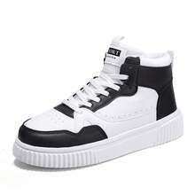 Unisex Lässig Leder Leichtgewicht Sneaker, Hochschuh