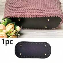 1pc Crochet Bag Bottom, DIY Woven Bag Bottom Accessory, Oval Bag Bottom Pad, Knitting Crochet Bottom, With Holes For Handbag, Wallet, Shoulder Bag