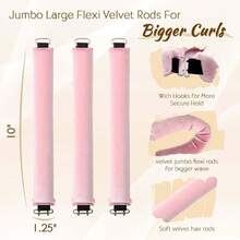 Heatless Hair Curler, Heatless Curls Overnight Hair Curlers To Sleep In No Heat Hair Curler ‌Heat-Free Curling Styling 5-Piece Set‌ (Pink,),21678712 - Màu Hồng Tươi - Xem 2
